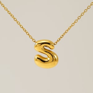 1 Piece Simple Series Daily Letter S Titanium Steel  Gold Color Unisex Pendant Necklaces h5 